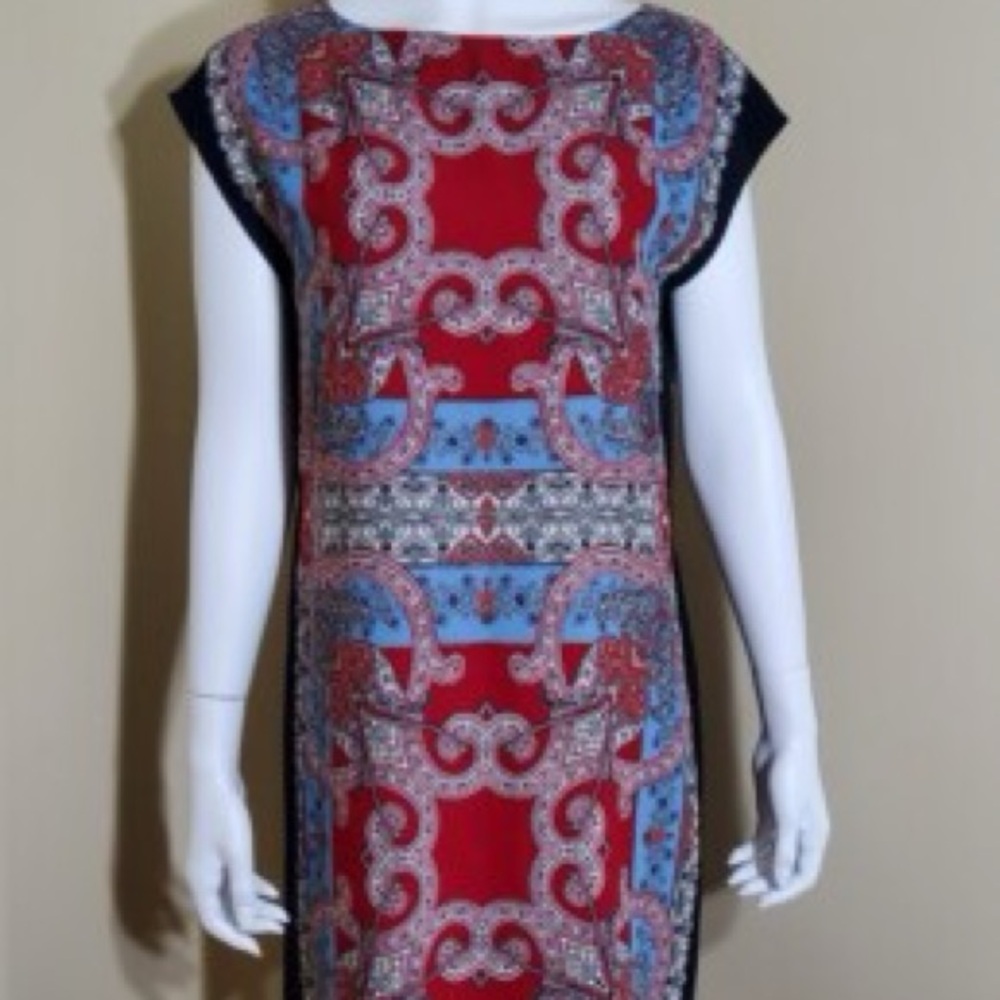 Talbots Red, Navy and Gold Embellished Maxi dress
